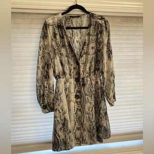 Zara snakeskin colored mini dress